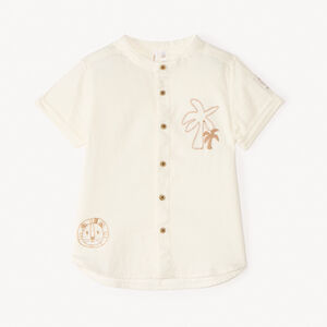 Κοντομάνικο πουκάμισο με κεντητό φοίνικα για αγοράκι. 