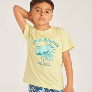 T-shirt με κοντά μανίκια με εκτύπωση καρύδας για αγόρι 
