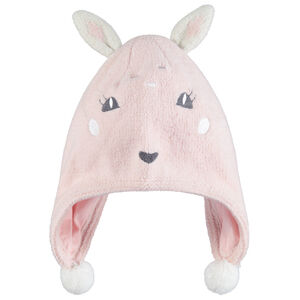 Σκούφος σε περουβιανό στιλ με ζέρσεϊ επένδυση και αυτάκια κουνελιού 