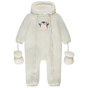 Σαλοπέτα print πιγκουίνος για μωρό κορίτσι με διαφορετικές λεπτομέρειες ανάλογα με την ηλικία 