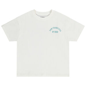 Κοντομάνικο μπλουζάκι oversized με καμπύλα σχέδια για αγόρι 