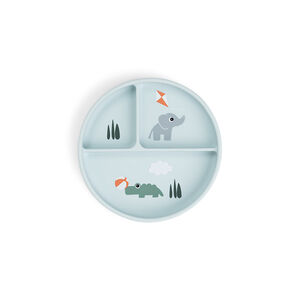 Πιάτο Από Σιλικόνη Με Χωρίσματα Playground Blue 