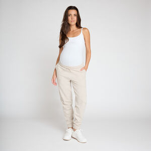 Pantalon de jogging uni beige pour femme  