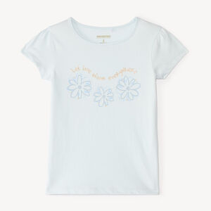 T-shirt με κοντό μανίκι με γυαλιστερή εκτύπωση για κορίτσι 