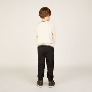 Πουλόβερ πλεκτό με σχέδιο και επένδυση βελουτέ για αγόρι 