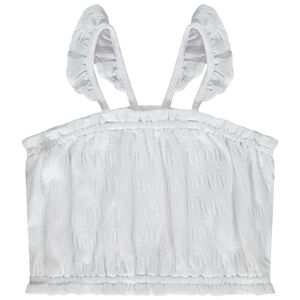 Κροπ τοπ smocké με βολάν τιράντες για κορίτσι 