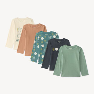 Lot de 5 t-shirts bébé garçon manches longues motifs montagne 