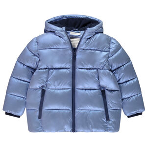 Πλεκτό μπουφάν με κουκούλα και μεταλλικό εφέ για αγόρι 