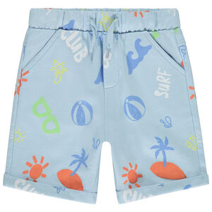 Βερμούδα molleton με φαντεζί σχέδιο παραλίας για bebe αγόρι  Main Βερμούδα molleton με φαντεζί σχέδιο παραλίας για bebe αγόρι