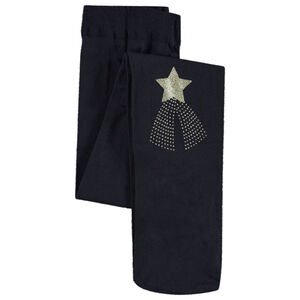 Λεπτό καλσόν με εκτύπωση χρυσής αστερίας 