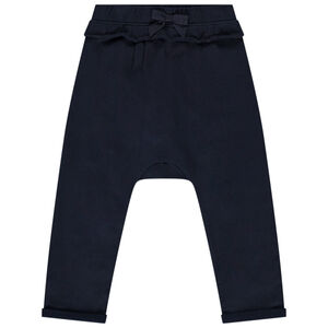 Φόρμα jogging από molleton μονόχρωμο με βολάν για bebe κορίτσι 