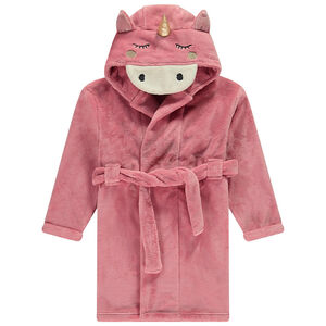 Φόρεμα ρόμπα από sherpa με κουκούλα και σχέδιο μονόκερου για κορίτσι 