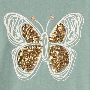 Μπλούζα με μακριά μανίκια από jersey με sequins φαντασίας για κορίτσι 