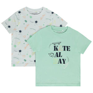 Σετ από 2 κοντομάνικα μπλουζάκια φαντεζί για αγόρι 