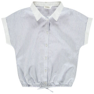 Κοντομάνικο πουκάμισο ριγέ με φιόγκο για κορίτσι 