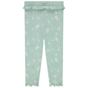 Καλσόν rib με floral σχέδιο για bebe κορίτσι 