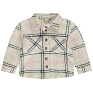 Πουκάμισο πλεκτό με καρό σχέδιο για μωρό κορίτσι 