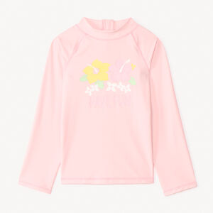 T-shirt à manches longues anti-UV SPF 50+ avec imprimé hibiscus pour fille 