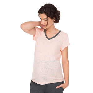 Κοντομάνικη μπλούζα εγκυμοσύνης για το σπίτι σε στιλ ντεβορέ 