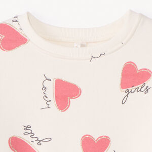 Φούτερ molleton oversize με φαντεζί τύπωμα για bebe κορίτσι 