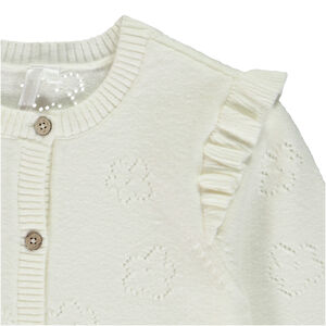 Ζακέτα από πλεκτό με σχέδιο pointelle λουλούδι για bebe κορίτσι 