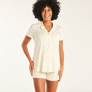 Σέτ πυζάμας 2 τεμαχίων με μπλούζα + σορτσάκι και κορδέλα για έγκυες. 