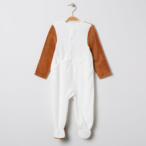 Πιτζάμα βελουτέ διχρωμία με σχέδιο αρκούδα 