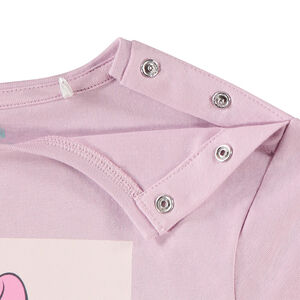 Κοντομάνικο μπλουζάκι μονόχρωμο με σχέδιο Minnie Disney για κορίτσι. 