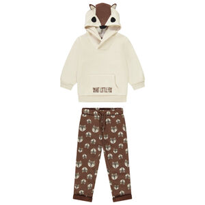 Ensemble en molleton gratté sweat à capuche renard et jogging imprimé pour bébé garçon Main Ensemble en molleton gratté sweat à capuche renard et jogging imprimé pour bébé garçon