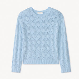 Πλεκτό oversized πουλόβερ με φαντεζί πλέξη για κορίτσι 