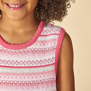 Αμάνικο φόρεμα από πλεκτό φαντεζί για κορίτσι 