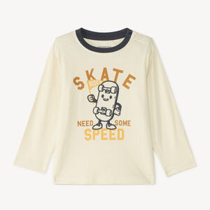 T-shirt μακρυμάνικος για μωρό αγόρι με σχέδιο skateboard 