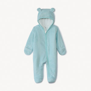 Combi pilote sherpa μονόχρωμο με 3D αυτιά αρκούδας για bebe αγόρι 