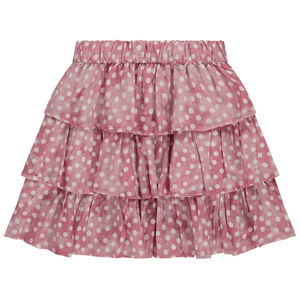 Σαλοπέτα κοντή με βολάν και πουά σχέδιο για κορίτσι 