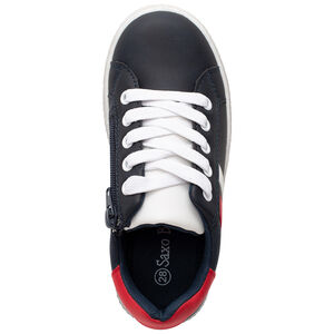 Αθλητικά παπούτσια μονόχρωμα με αντίθετες ρίγες 