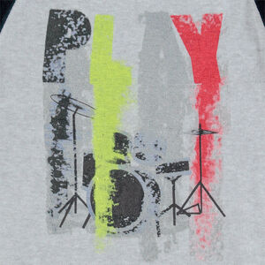 Δίχρωμη βελουτέ πιτζάμα με στάμπα σε ροκ στιλ 