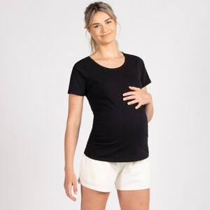 Μπλουζάκι εγκυμοσύνης κοντομάνικο μονόχρωμο 