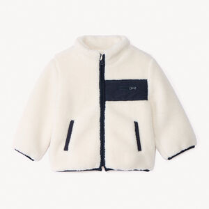 Veste sherpa écru doublé micropolaire pour bébé garçon Main Veste sherpa écru doublé micropolaire pour bébé garçon