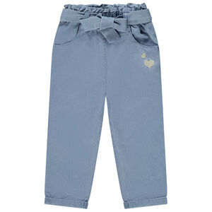 Παντελόνι υφασμάτινο με ζώνη που δένεται για bebe κορίτσι 