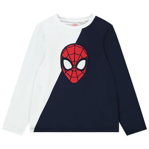 T-shirt manches longues effet color block avec broderie padded Spiderman pour garçon Main T-shirt manches longues effet color block avec broderie padded Spiderman pour garçon