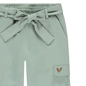 Παντελόνι φόρμας μονόχρωμο με ζώνη για κορίτσι 