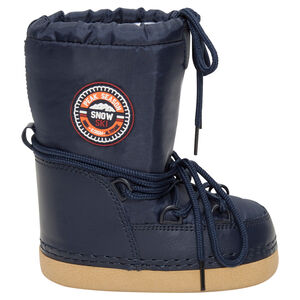 Μποτάκια apres-ski με κορδόνια και απλικέ σήμα 