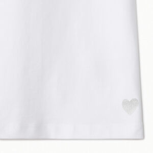 Σετ 3 μονόχρωμα κοντομάνικα μπλουζάκια jersey με foil print ασημί καρδιά για κορίτσι 