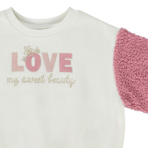 Φούτερ πλεκτό oversize με μανίκια βολάν για μωρό κορίτσι 