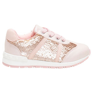 Χαμηλά αθλητικά παπούτσια με κορδόνια και φαντεζί ματ λέπια 