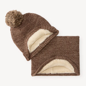 Ensemble bonnet et snood garçon doublés sherpa 