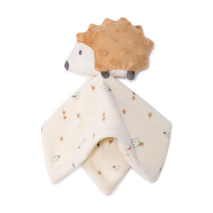 Αρκουδάκι σκαντζόχοιρος βελουτέ με εκρού τετράγωνο για μωρό 