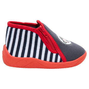 Ψηλά παντοφλάκια με  ρίγες και απλικέ σήμα πίθηκο 