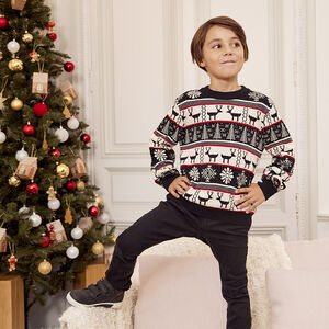 Pull en jacquard imprimé noël pour garçon 