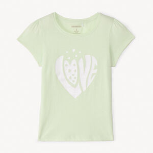 T-shirt με κοντά μανίκια και γυαλιστερό τύπωμα για κορίτσι 